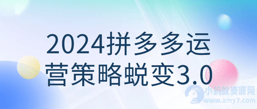 2024拼多多运营策略蜕变3.0