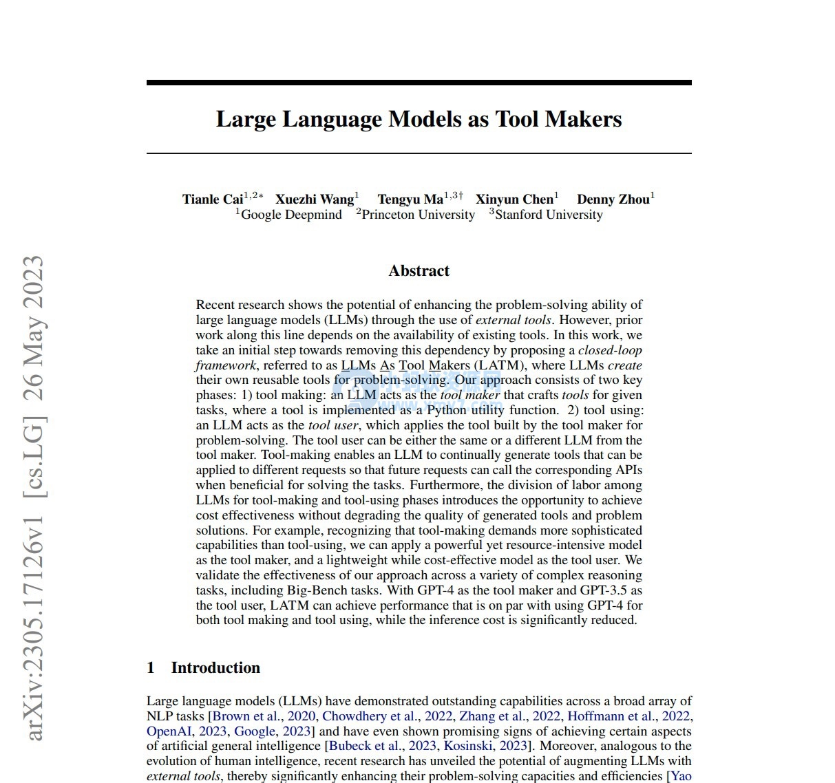 DeepMind 推出 LATM 框架,可令 GPT-4 自己生成软件工具处理任务 DeepMind 推出 LATM 框架,可令 GPT-4 自己生成软件工具处理任务