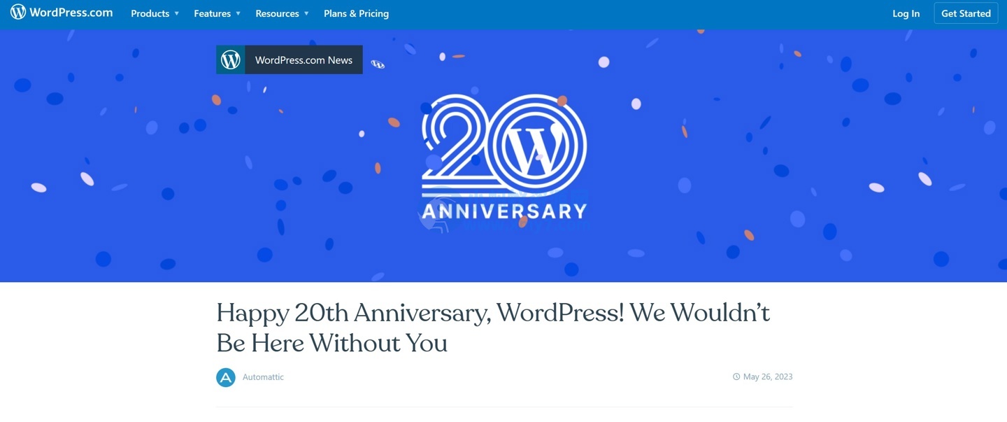 博客平台 WordPress 诞生 20 周年,用户超过 6000 万
