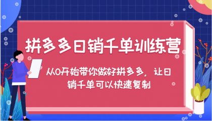 拼多多日销千单训练营，从0开始带你做好拼多多，让日销千单可以快速复制-免费资源网-第16张图片